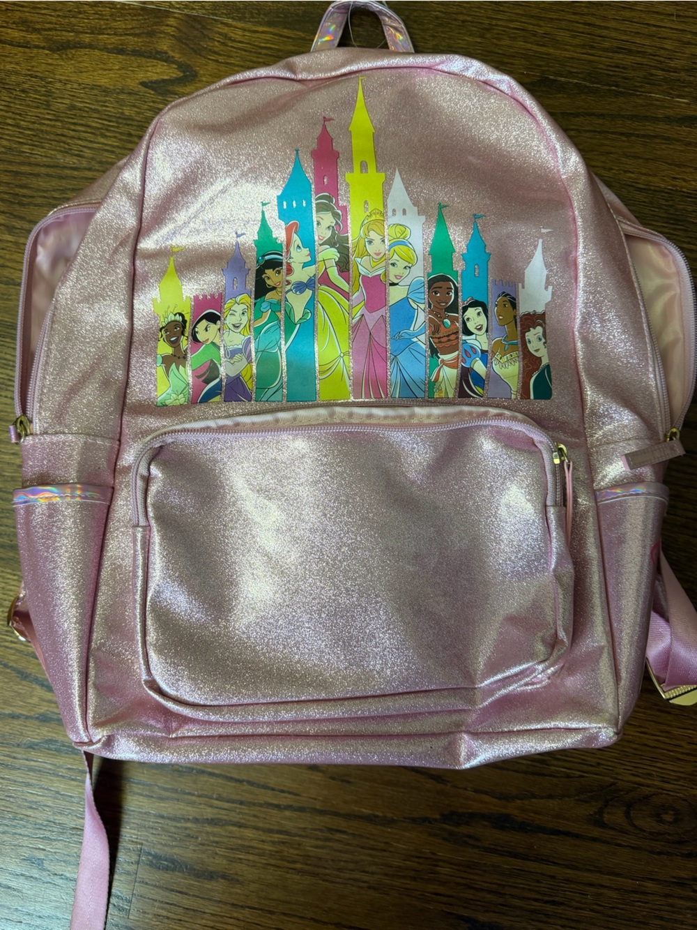 Pink Glitter Disney princess Backpack -